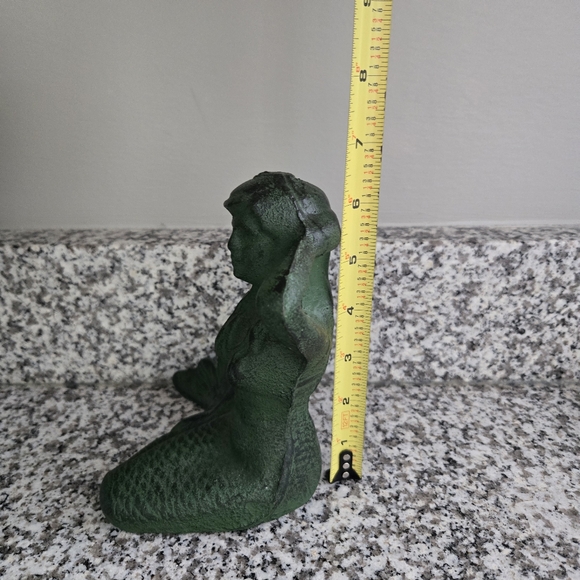Cast Iron Green Mermaid Figurine - Picture 7 of 9